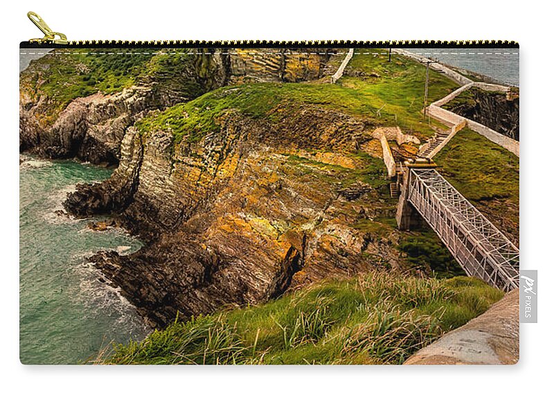 Lighthouse Zip Pouch featuring the photograph South Stack Lighthouse #1 by Adrian Evans