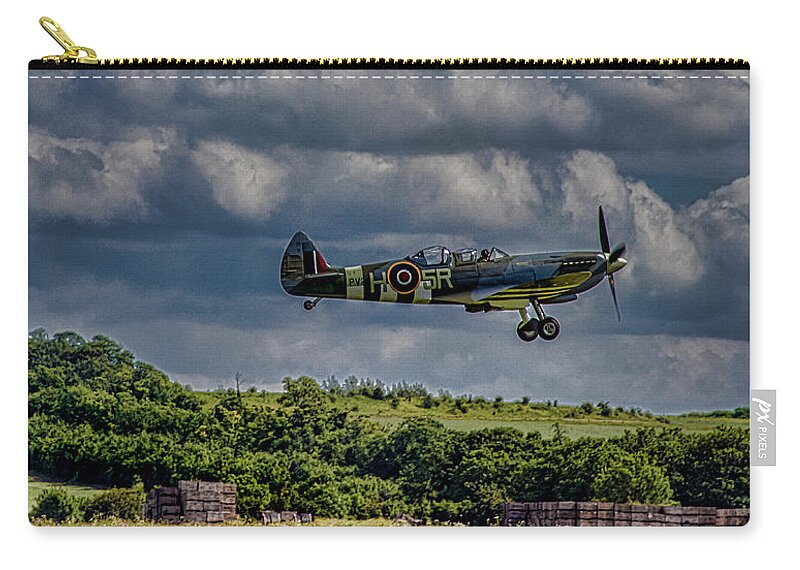Spitfire Zip Pouch featuring the photograph Spitfire #1 by Martin Newman
