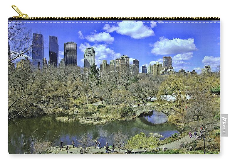 Park Zip Pouch featuring the photograph Springtime in Central Park by Allen Beatty