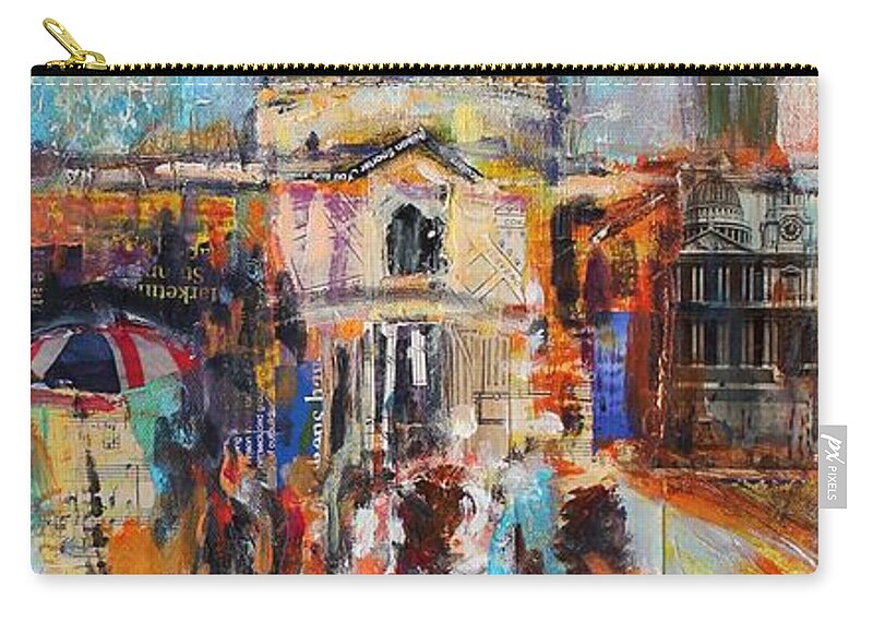 Abstract Zip Pouch featuring the St Paul's from the Millennium Bridge by Sylvia Paul