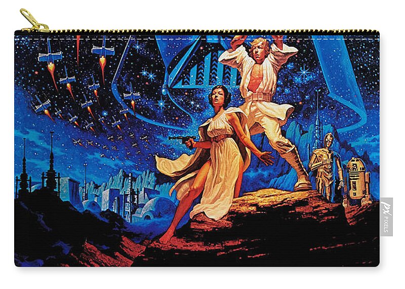 Star Zip Pouch featuring the drawing Star Wars by Farhad Tamim