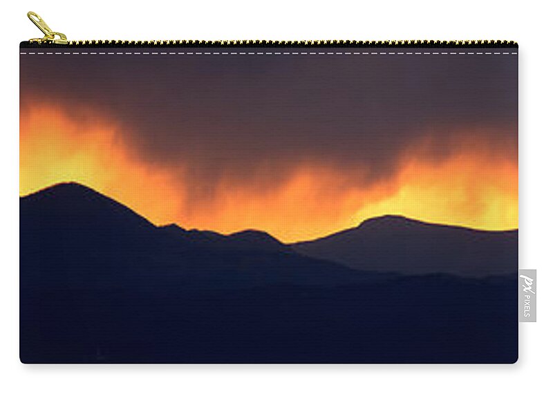 Sunset Zip Pouch featuring the photograph Stormy sunset #1 by Ian Middleton