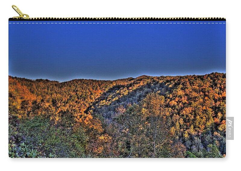 River Zip Pouch featuring the photograph Sun on the Hills #1 by Jonny D