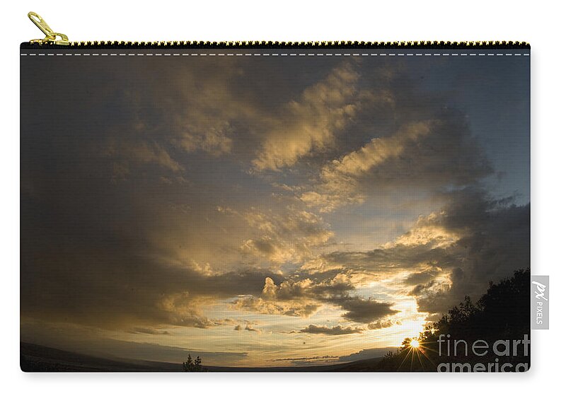 Sunset Zip Pouch featuring the photograph Sunset #1 by Ron Sanford