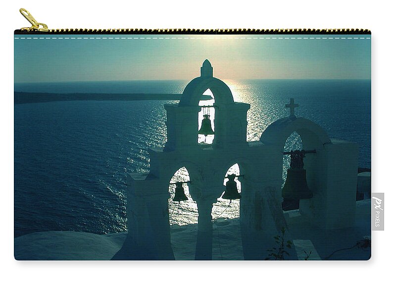 Coletteguggenheim Zip Pouch featuring the photograph Sunset Santorini Greece #1 by Colette V Hera Guggenheim