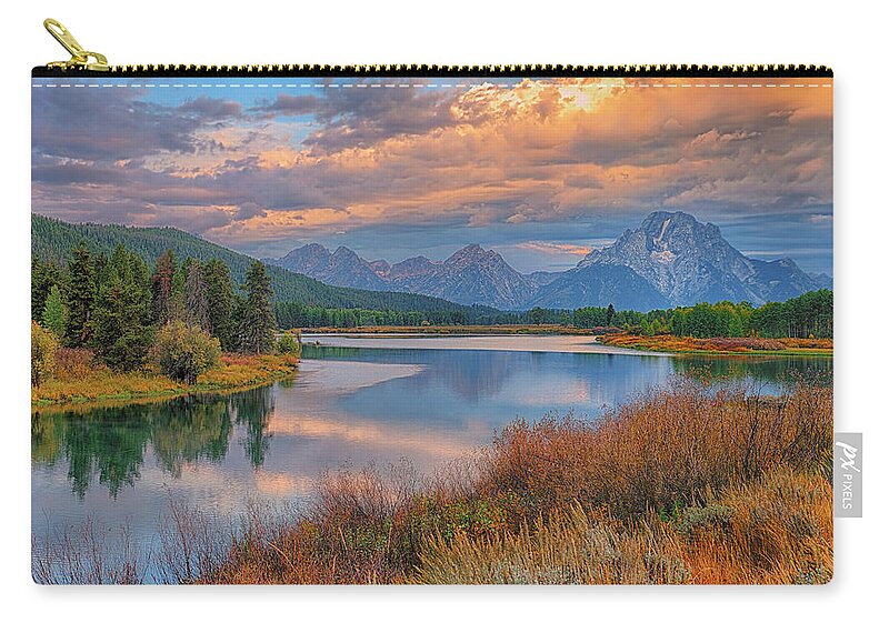 Tetons Zip Pouch featuring the photograph Teton Autumn Triptych Right Panel #1 by Greg Norrell