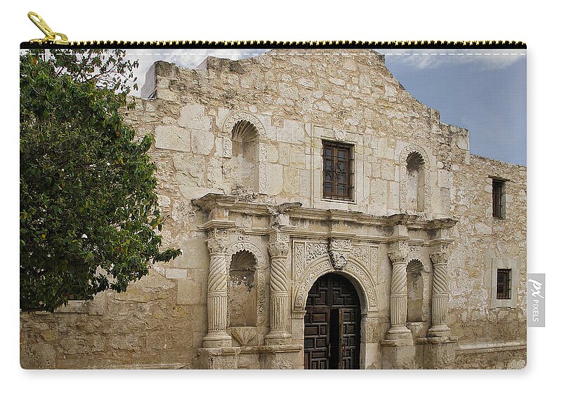 Alamo Zip Pouch featuring the photograph The Alamo #1 by David and Carol Kelly
