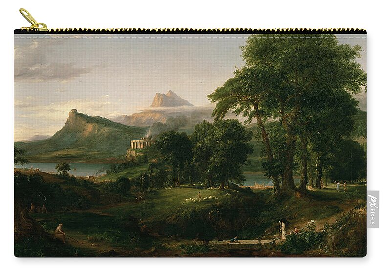 Hudson River School Carry-all Pouch featuring the painting The Course of Empire The Arcadian or Pastoral State by Thomas Cole