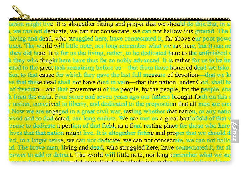 Gettysburg Address Zip Pouch featuring the digital art The Gettysburg Address #2 by Brian Reaves