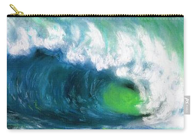 Waves Zip Pouch featuring the painting The Wave #1 by Frances Marino