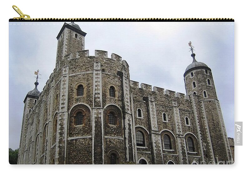 The White Tower Zip Pouch featuring the photograph The White Tower #2 by Denise Railey