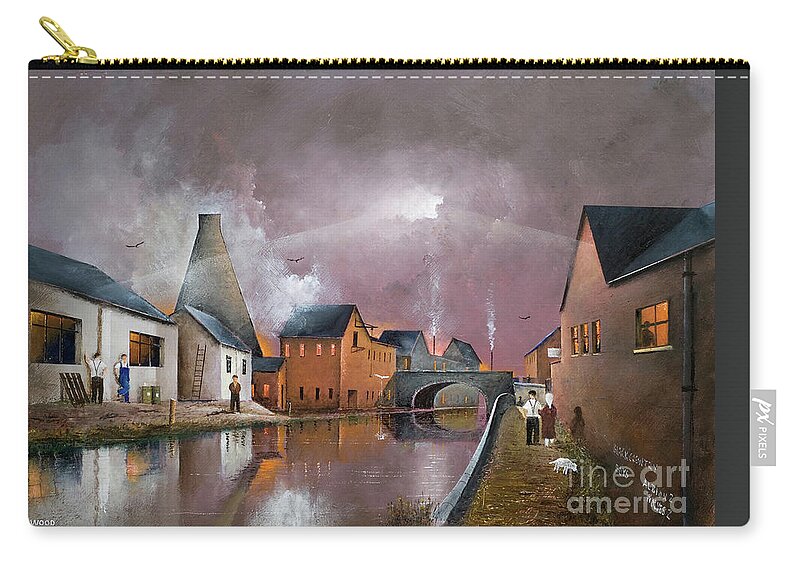 England Zip Pouch featuring the painting The Wordsley Cone, Stourbridge - England #1 by Ken Wood