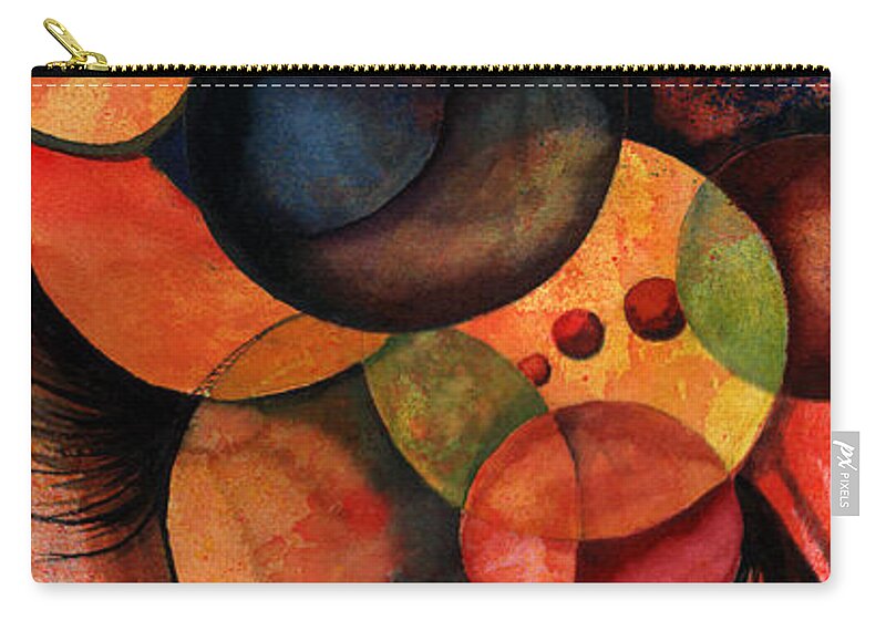 Nonobjective Zip Pouch featuring the painting There Is One In Every Crowd by Sam Sidders