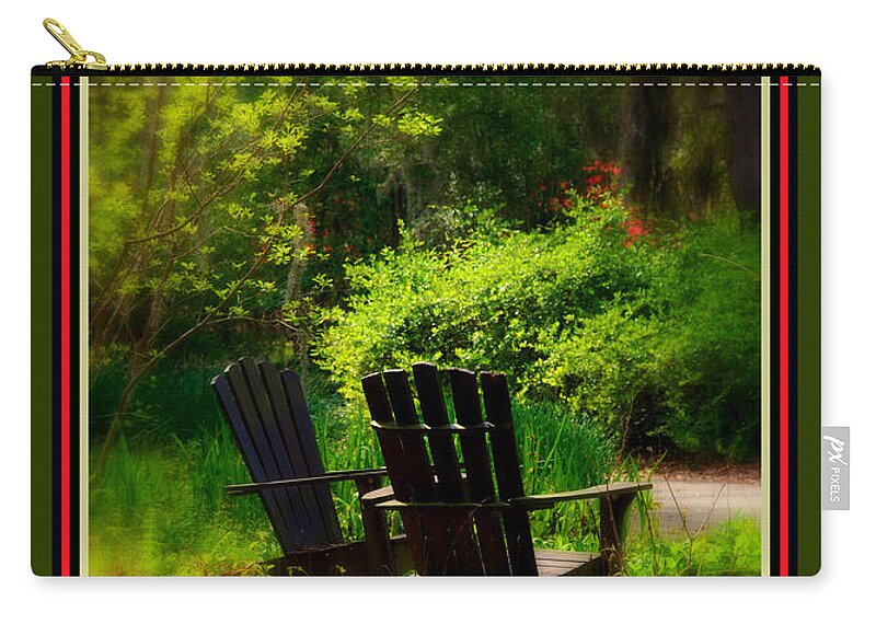 Chairs Zip Pouch featuring the photograph Time for Coffee #1 by Susanne Van Hulst