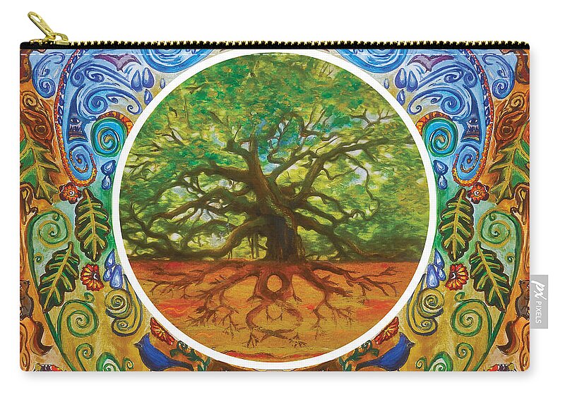 Tree Of Life Zip Pouch featuring the painting Timeless #1 by Shelley Myers