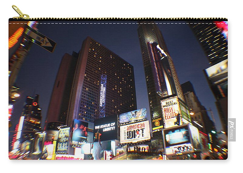 New York Zip Pouch featuring the photograph Times Square NYC by Rogerio Mariani
