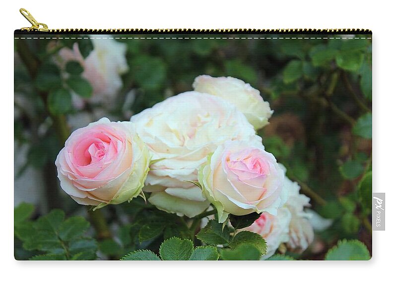 Rose Zip Pouch featuring the photograph Touch Of Pink by Cynthia Guinn