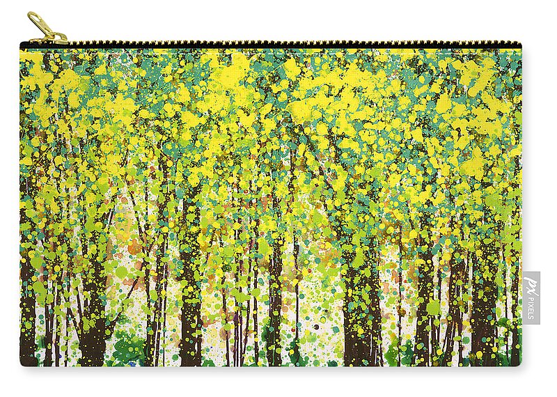Beautiful Zip Pouch featuring the painting Trees at Twilight III by Jerome Lawrence