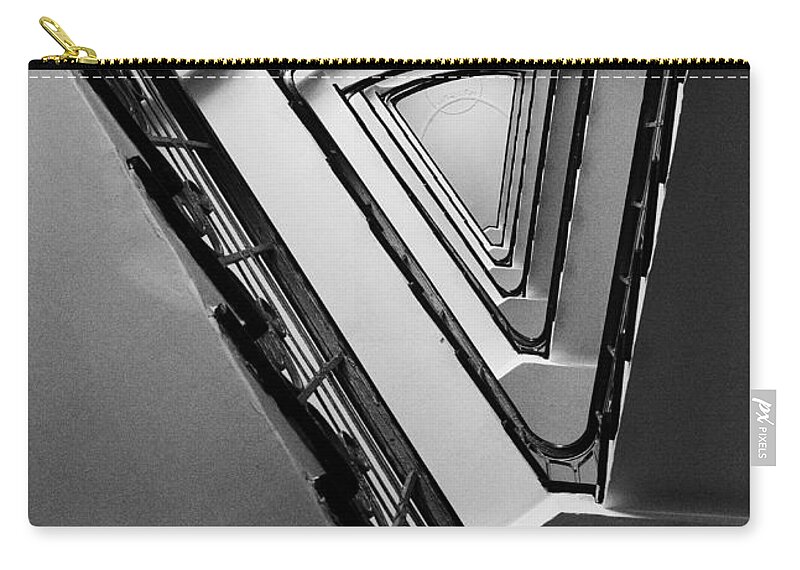 Interior View Zip Pouch featuring the photograph Triangle staircase #2 by Jaroslaw Blaminsky