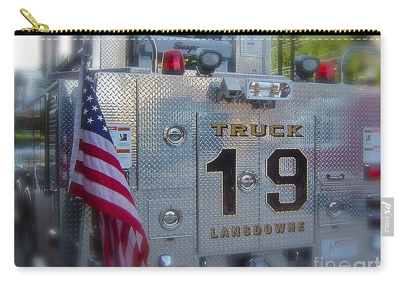 Firetruck Zip Pouch featuring the photograph Truck 19 #1 by Rick Monyahan