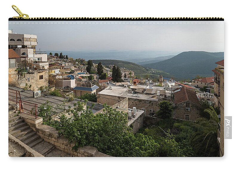 Photography Zip Pouch featuring the photograph View Of Houses In A City, Safed Zfat #1 by Panoramic Images