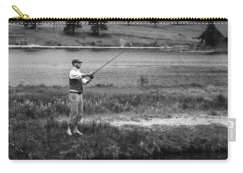 Fly Fishing Zip Pouch featuring the photograph Vintage Fly Fishing #1 by Ron White