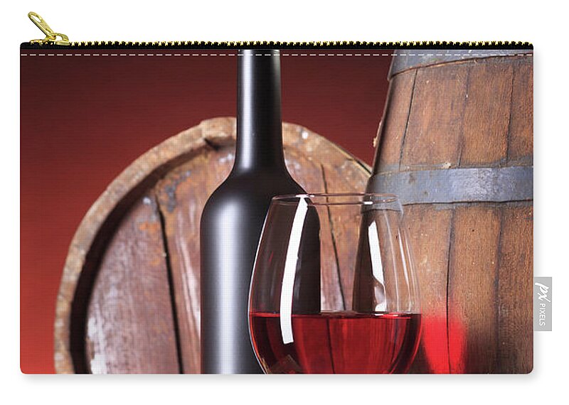 Cheese Zip Pouch featuring the photograph White Wine Composition #1 by Valentinrussanov