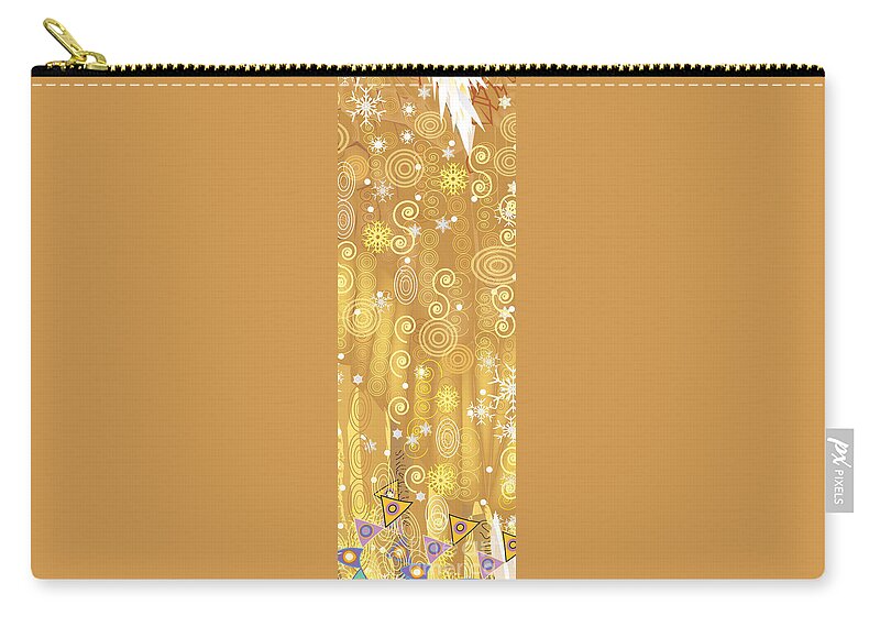 Gold Swirls Zip Pouch featuring the digital art Winter Dress Detail by Kim Prowse