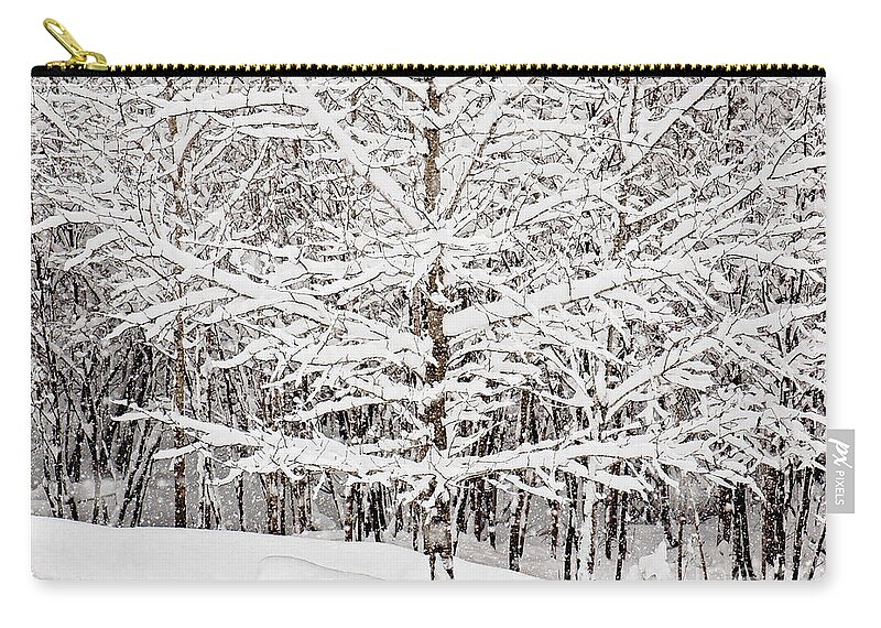 Winter Store Print Zip Pouch featuring the photograph Winter Storm Print #1 by Gwen Gibson