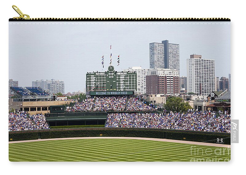 Wrigley Field Zip Pouch featuring the photograph Wrigley Field #2 by Patty Colabuono