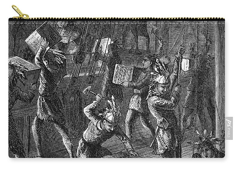 1773 Zip Pouch featuring the photograph Boston Tea Party, 1773 #10 by Granger