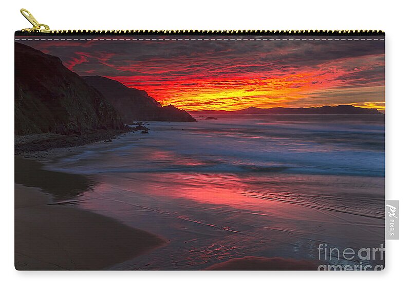 Campelo Zip Pouch featuring the photograph Campelo Beach Galicia Spain #10 by Pablo Avanzini