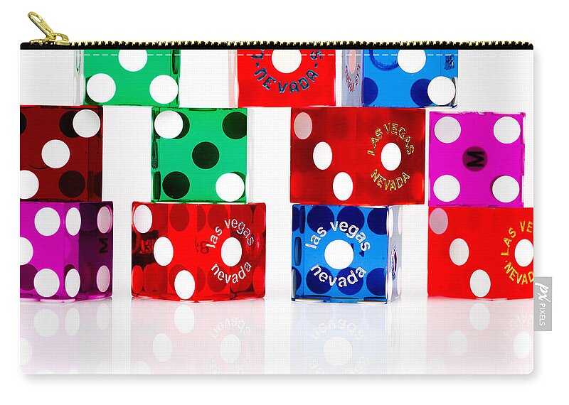 Las Vegas Carry-all Pouch featuring the photograph Colorful Dice by Raul Rodriguez