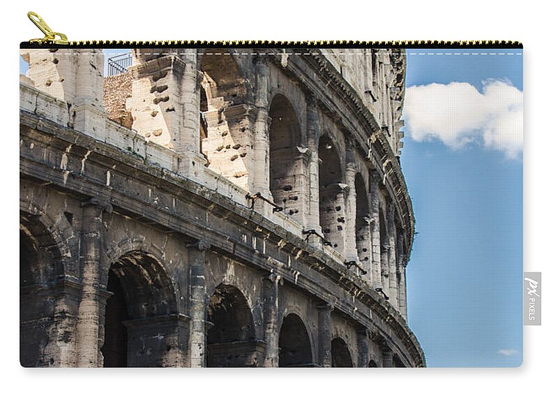 Roman Colosseum Zip Pouch featuring the photograph Colosseum - Rome Italy #9 by AM FineArtPrints