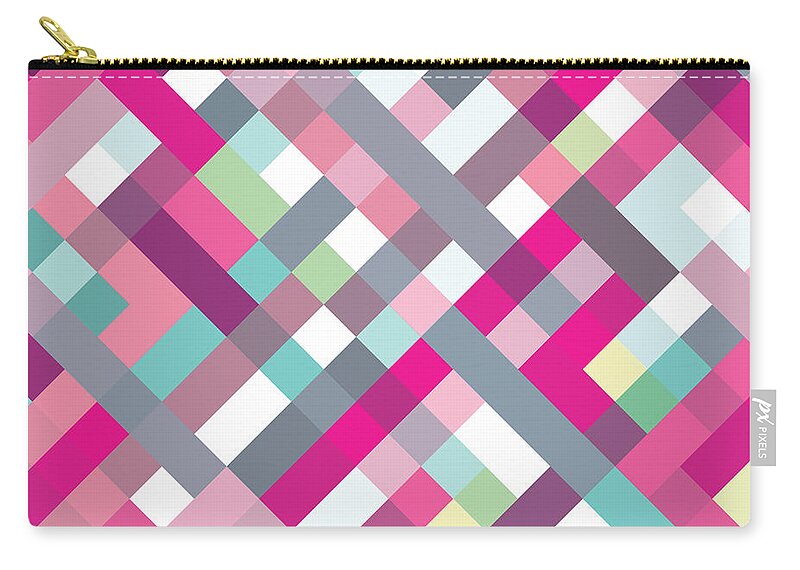 Abstract Zip Pouch featuring the digital art Geometric Art #10 by Mike Taylor