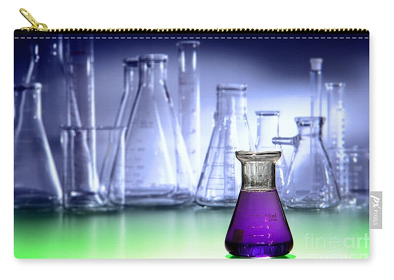 Beaker Zip Pouch featuring the photograph Laboratory Equipment in Science Research Lab #10 by Science Research Lab
