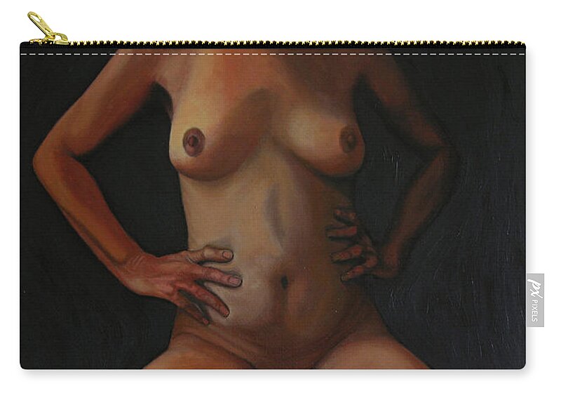 Sexual Zip Pouch featuring the painting 11 Am by Thu Nguyen