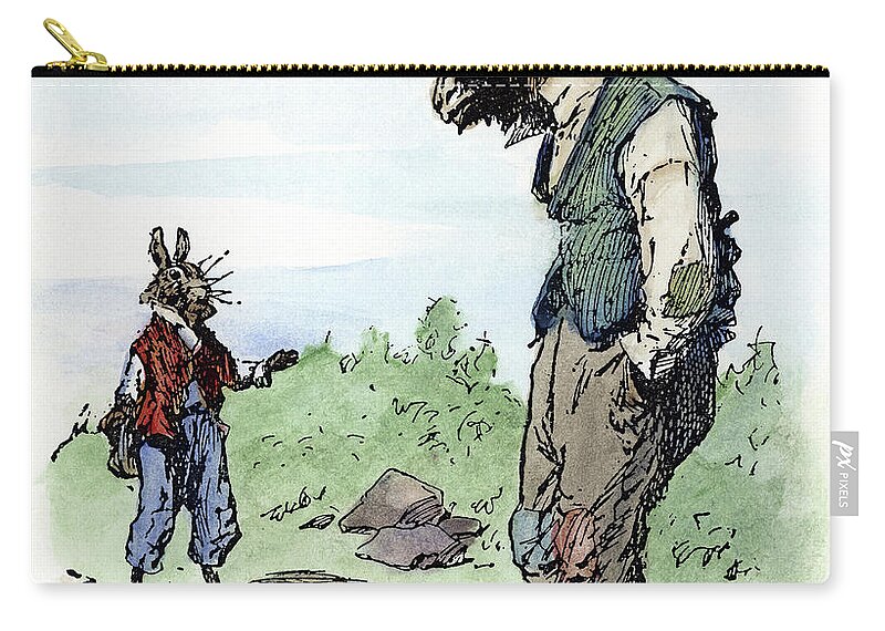 1895 Zip Pouch featuring the drawing Harris Uncle Remus, 1895 #11 by Granger