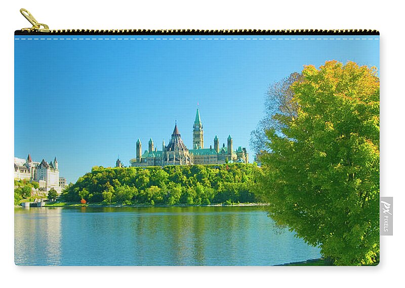 Panoramic Zip Pouch featuring the photograph Parliament #11 by Dennis Mccoleman