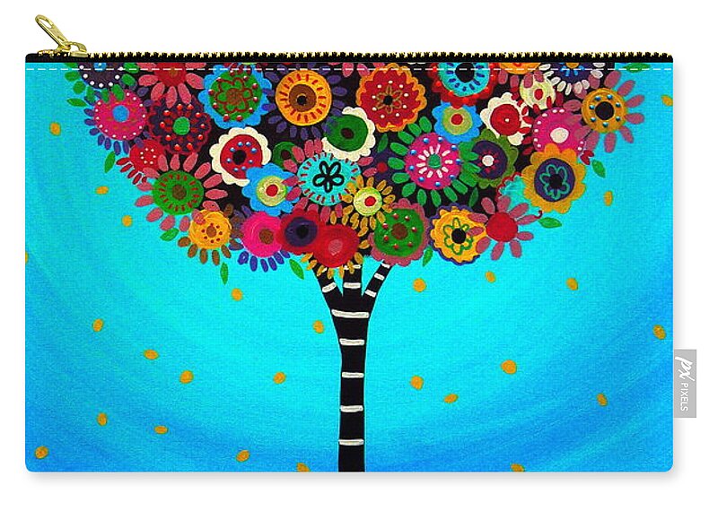 Tree Of Life Zip Pouch featuring the painting Tree Of Life #11 by Pristine Cartera Turkus
