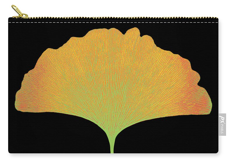 Radiograph Zip Pouch featuring the photograph X-ray Of Ginkgo Leaf #11 by Bert Myers