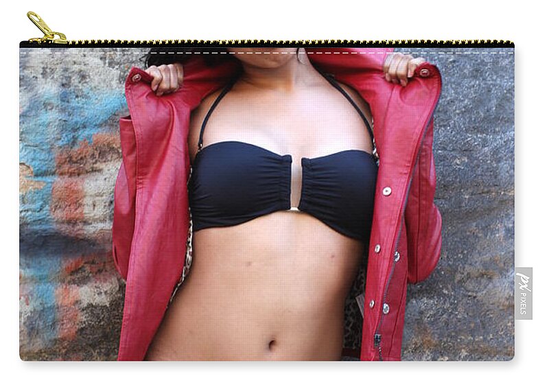 Woman Zip Pouch featuring the photograph Young Hispanic Woman #11 by Henrik Lehnerer