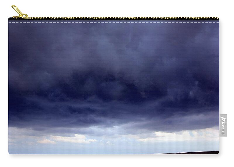 Stormscape Zip Pouch featuring the photograph More Strong Cells moving over South Central Nebraska #9 by NebraskaSC
