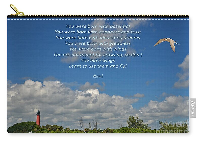 Rumi Zip Pouch featuring the photograph 123- Rumi by Joseph Keane
