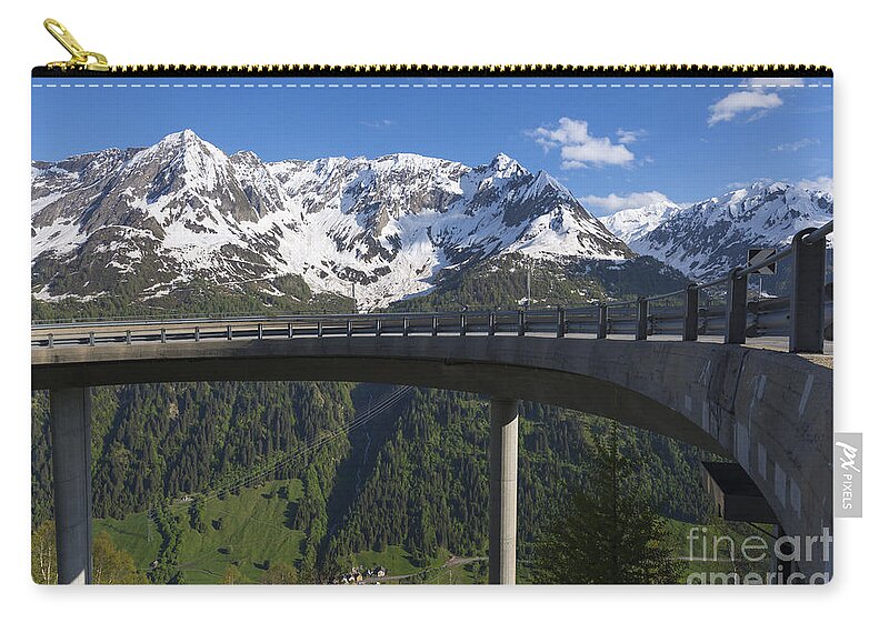 Mountain Zip Pouch featuring the photograph Mountain road #13 by Mats Silvan
