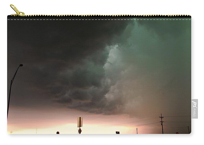 Stormscape Zip Pouch featuring the photograph Nebraska Panhandle Supercells #15 by NebraskaSC