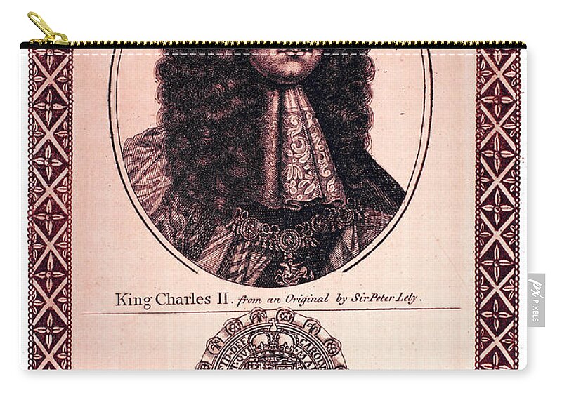 17th Century Zip Pouch featuring the painting Charles II (1630-1685) #15 by Granger