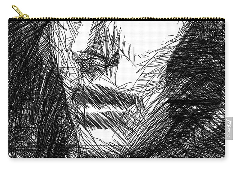 Art Zip Pouch featuring the digital art Facial Expressions #1 by Rafael Salazar