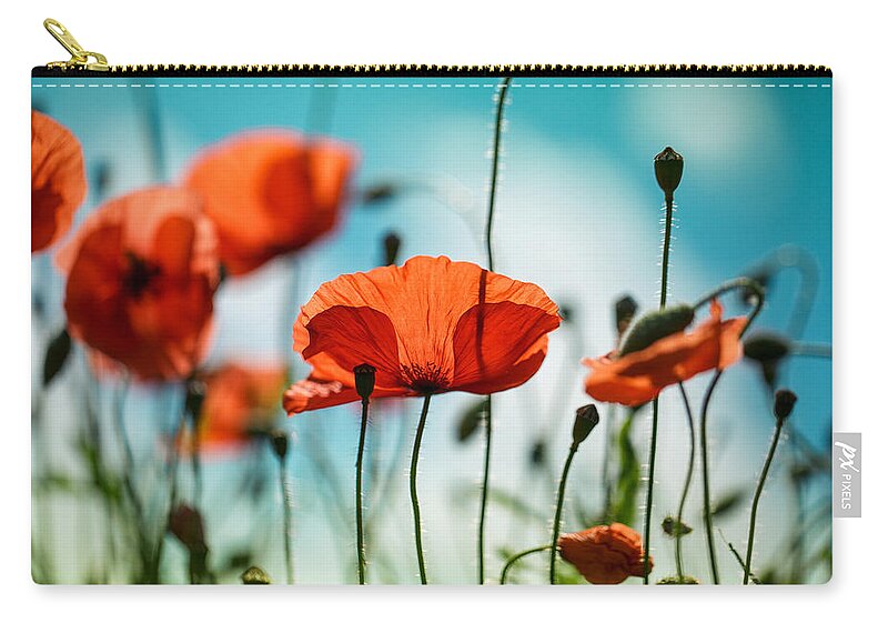 Poppy Carry-all Pouch featuring the photograph Poppy Meadow by Nailia Schwarz
