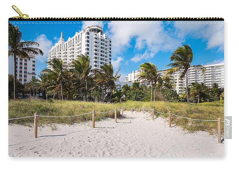 Architecture Zip Pouch featuring the photograph Miami Beach #18 by Raul Rodriguez